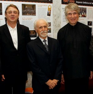 Víctor Pablo Pérez, Armando Alfonso y Edmon Colomer, en el 75º aniversario de la orquesta.